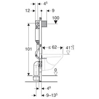 Geberit Duofix Frame & Cistern For Wall-Hung WC, 112cm
