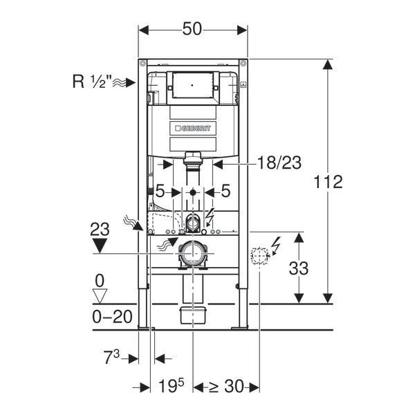 Geberit Duofix Frame & Cistern For Wall-Hung WC, 112cm