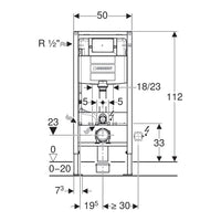 Geberit Duofix Frame & Cistern For Wall-Hung WC, 112cm
