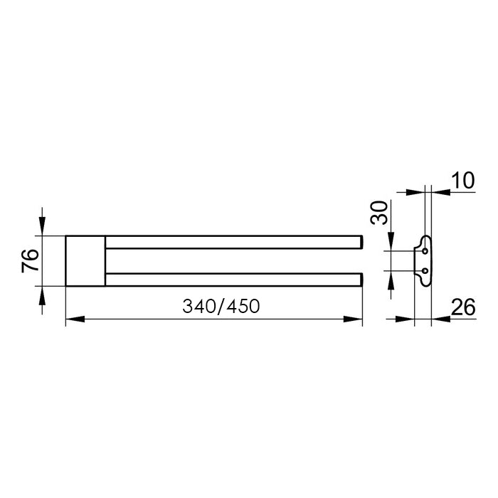 Keuco Edition 400 Twin Towel Holder