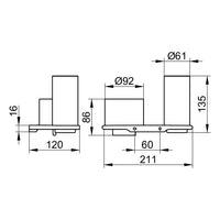 Keuco Edition 400 Double Holder with Crystal Glass Tumbler and Lotion Dispenser