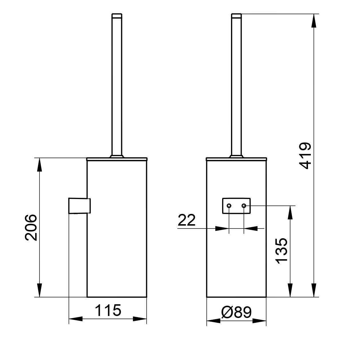 Keuco Collection Moll Wall Mounted Toilet Brush Set