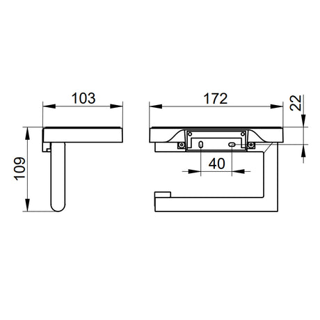 Keuco Collection Reva Toilet Roll Holder With Shelf