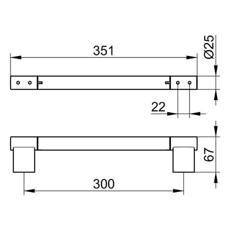 Keuco Plan Black Edition Grab Bar
