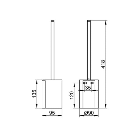 Keuco Plan Black Edition Toilet Brush Set - Wall Hung