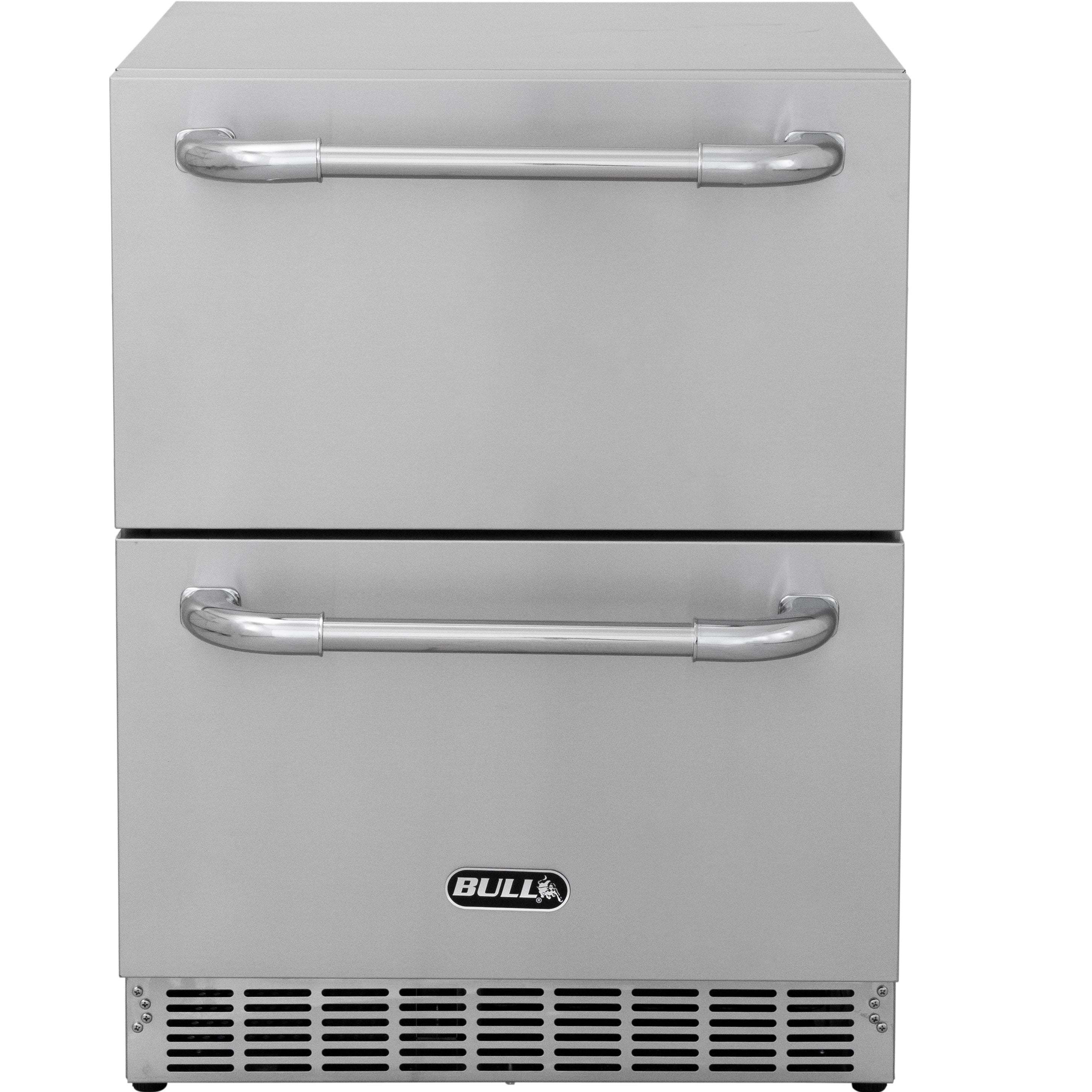Bull BBQ Component Double Drawer Premium Outdoor Rated S/Steel Fridge 150Lts
