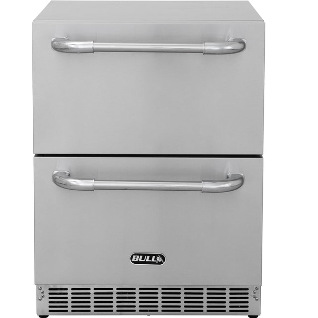 Bull BBQ Component Double Drawer Premium Outdoor Rated S/Steel Fridge 150Lts