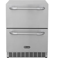 Bull BBQ Component Double Drawer Premium Outdoor Rated S/Steel Fridge 150Lts