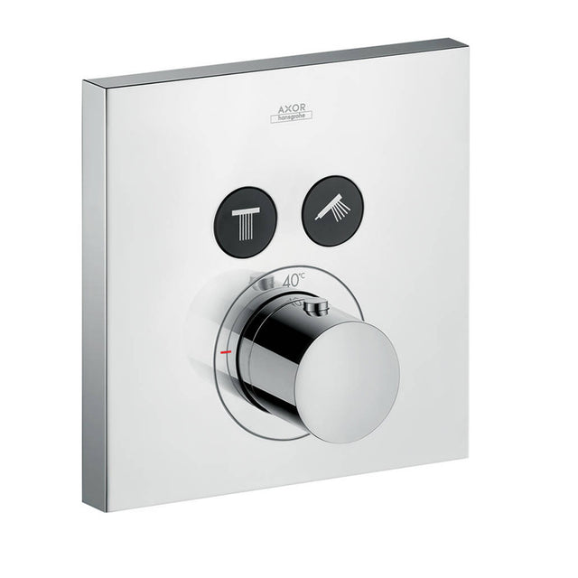 Axor ShowerSelect Square Thermostatic Mixer For 2 Outlets