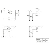 Villeroy & Boch Avento Vanity Washbasin - 1000 x 470 x 180 mm