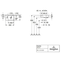 Villeroy & Boch Avento Vanity Unit, 1 Door Left Hand - 340 x 514 x 202 mm