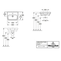 Villeroy & Boch Architectura Handwash Basin with Overflow - 2 Sizes Available