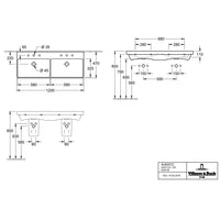 Villeroy & Boch Avento Vanity Unit, 4 Drawers - 1180 x 514 x 452 mm