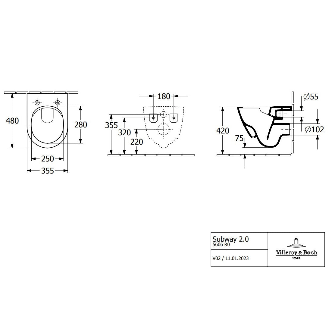 Villeroy & Boch Subway 2.0 Compact Washdown Toilet