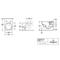 Villeroy & Boch Subway 2.0 Washdown Toilet Wall-Mounted - White Alpin