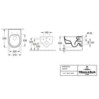Villeroy & Boch Avento Combi-Pack Toilet Wall-Mounted - White Alpin