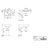Villeroy & Boch Subway 2.0 Vanity Unit, 1 Drawer - 537 x 420 x 423 mm