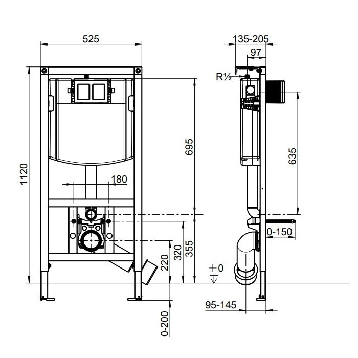 Villeroy & Boch ViConnect Toilet Frame - Available in 3 Sizes