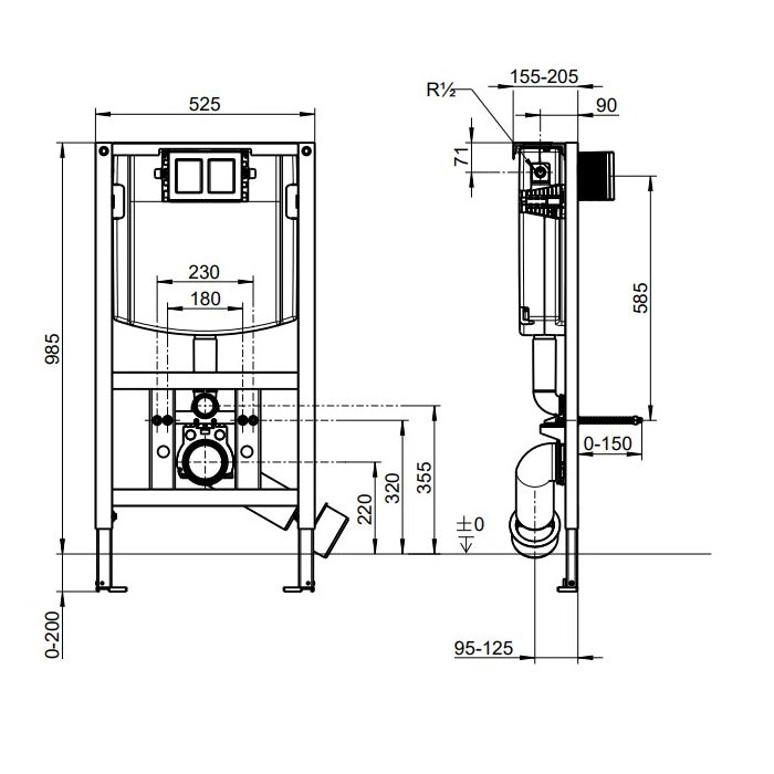 Villeroy & Boch ViConnect Toilet Frame - Available in 3 Sizes