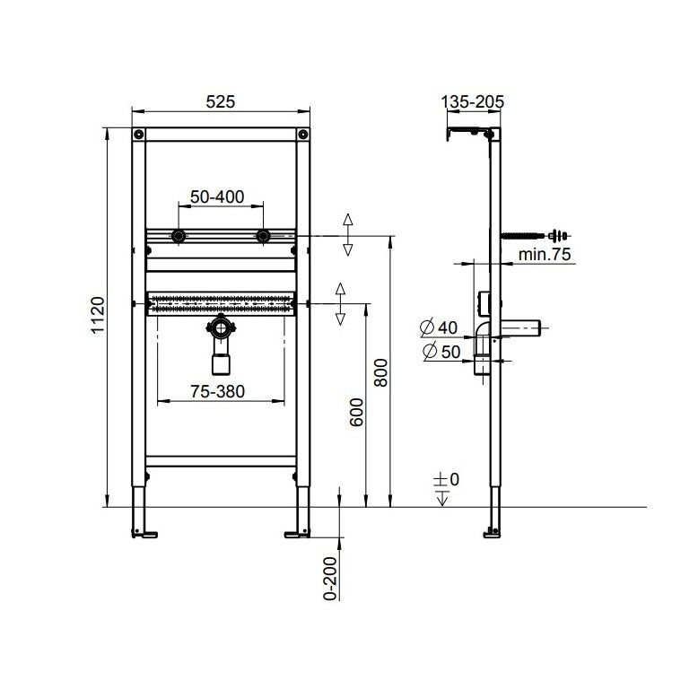 Villeroy and Boch ViConnect Installation Systems Washbasin Installation Element - For Dry-wall Construction