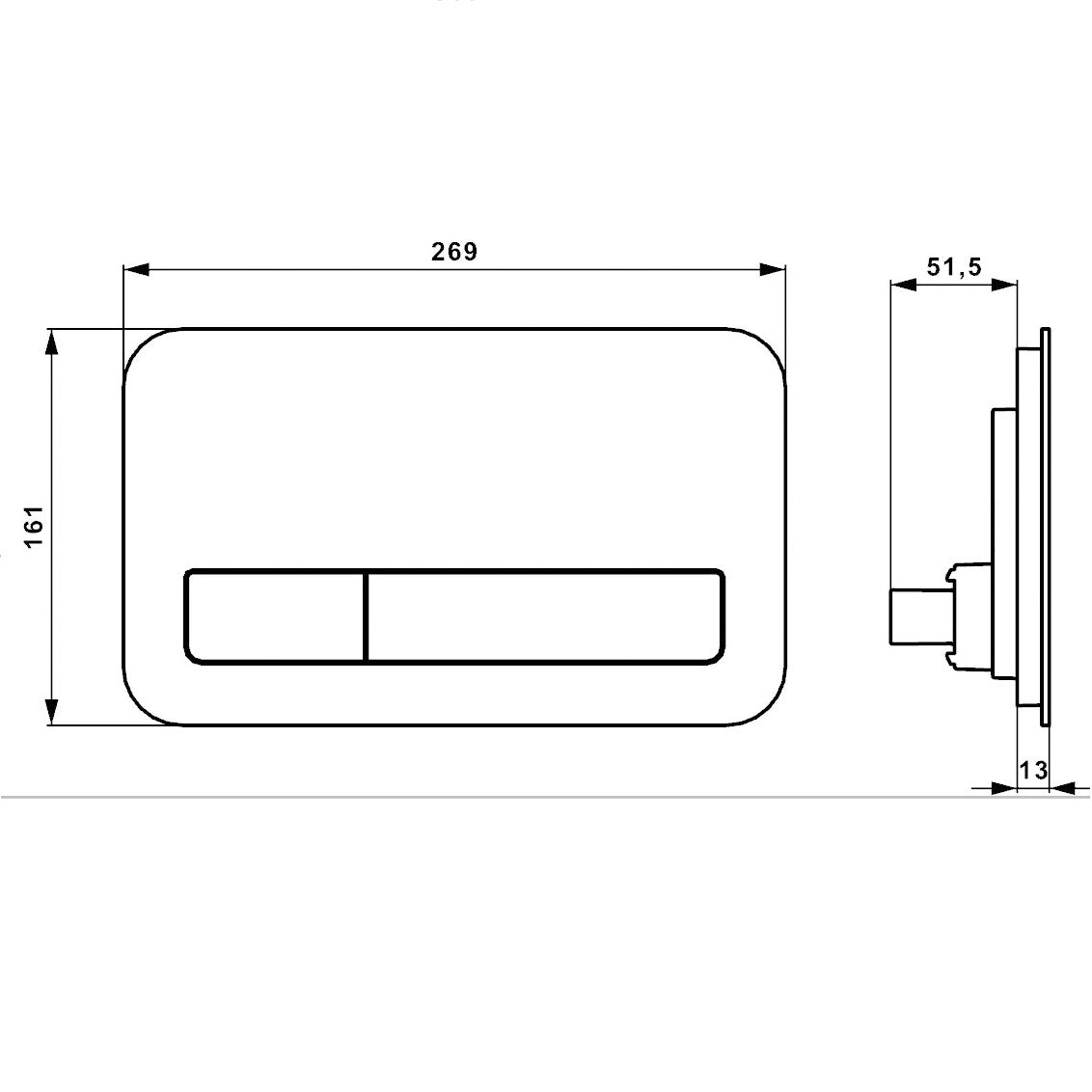Villeroy & Boch ViConnect Toilet Flush Plate 200G - Glass - Available in Various Colours