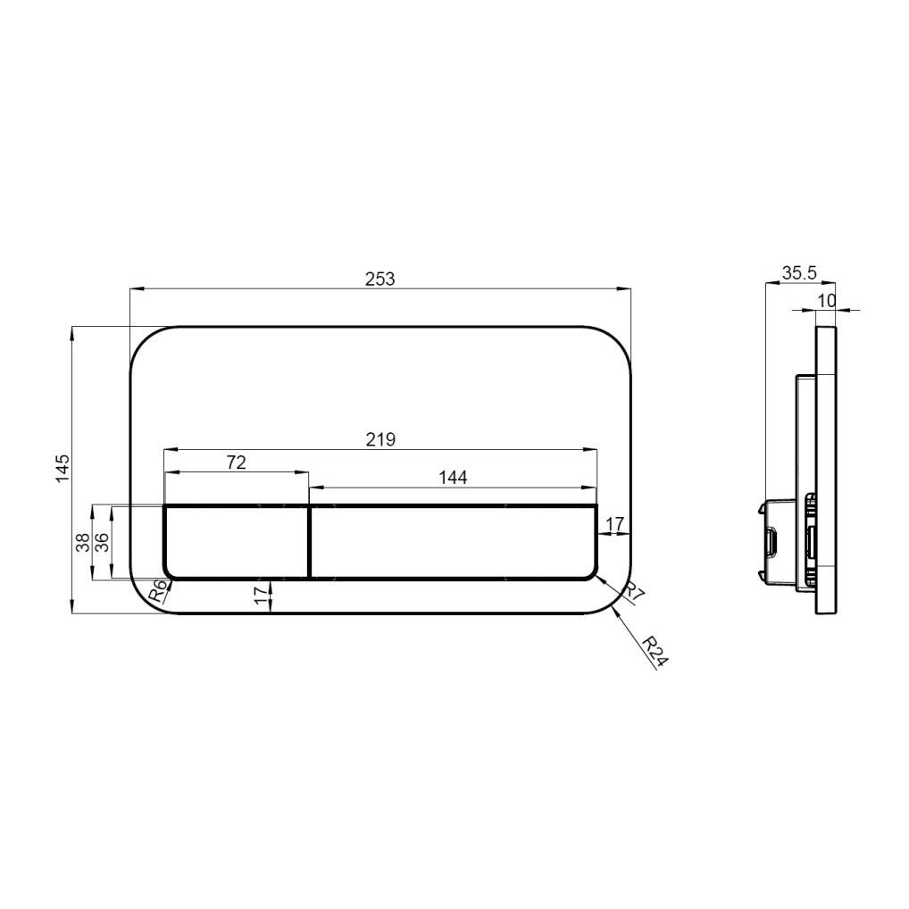 Villeroy & Boch ViConnect Toilet Flush Plate 200S - Available in Various Colours