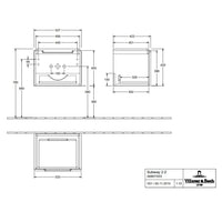 Villeroy & Boch Subway 2.0 Vanity Unit, 1 Drawer - 537 x 420 x 423 mm