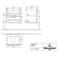 Villeroy & Boch Avento Vanity Unit, 2 Drawers - 580 x 514 x 452 mm