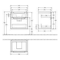Villeroy & Boch Subway 2.0 Vanity Unit, 2 Drawer - 587 x 590 x 454 mm