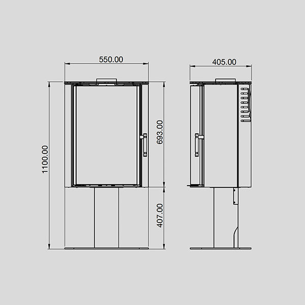 ACR Osprey eVe Wood Burning Stove - Pedestal Base