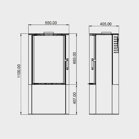 ACR Osprey eVe Wood Burning Stove - Log Store Base