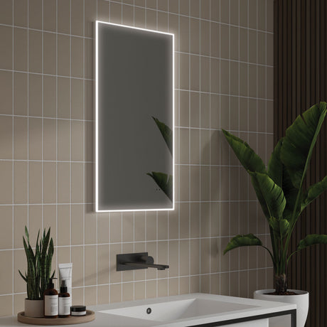 HIB Air LED Illuminated Bathroom Mirror - With Heated Pads and Adjustable LED Temperature