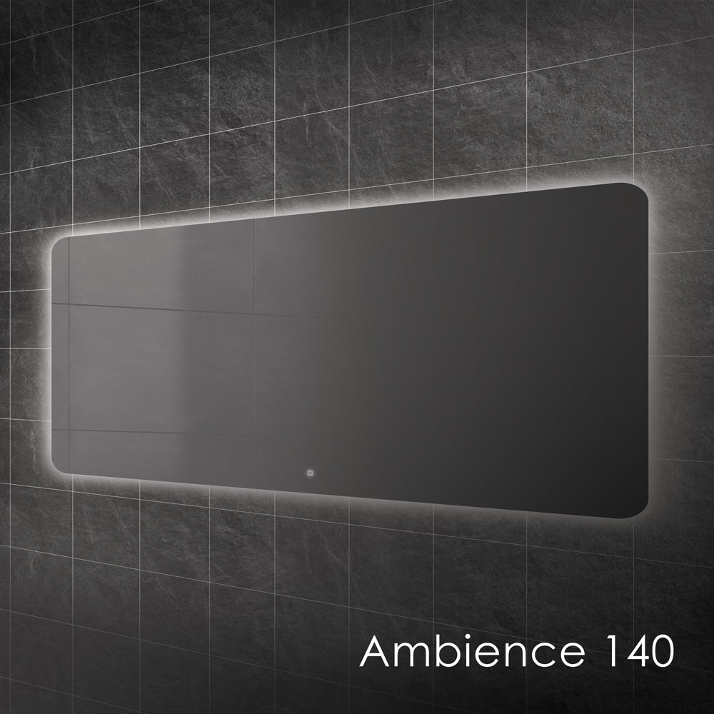HIB Ambience Bathroom Mirror - With LED Lighting & Heated Pads