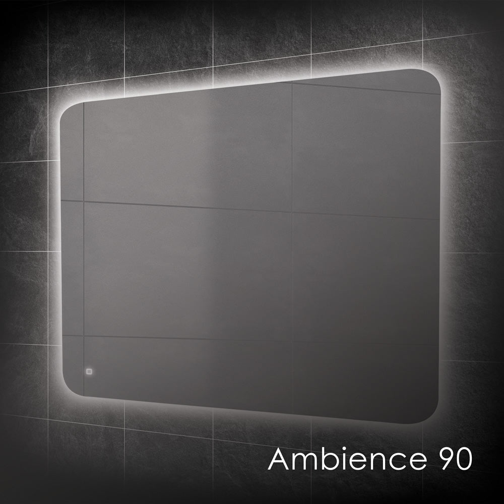HIB Ambience Bathroom Mirror - With LED Lighting & Heated Pads