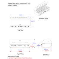 Bull BBQ Component Diablo Built-In Gas BBQ with Lights System and Rotisserie Kit - 6 Burners