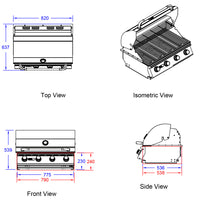 Bull BBQ Component Outlaw Built-In Gas BBQ - 4 Burners
