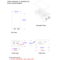 Bull BBQ Component Slide-In Double Side Burner
