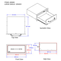 Bull BBQ Component Single Large Drawer