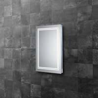 HIB Boundary LED Illuminated Bathroom Mirror - With Built in Charging Sockets and Heated Pad