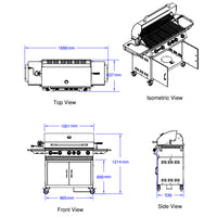 Bull BBQs Brahma Gas Cart BBQ With Infrared Back Burner & Rotisserie