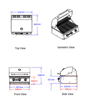 Bull BBQ Component Steer Premium Built-in 3 Burner Gas BBQ Grill - Stainless Steel