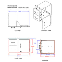Bull BBQ Component 80cm Door and Drawer Combo