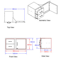 Bull BBQ Component 100cm Door and Drawer Combo
