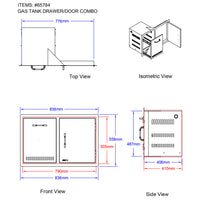 Bull BBQ Component 80cm Door and Gas Tank Drawer Combo