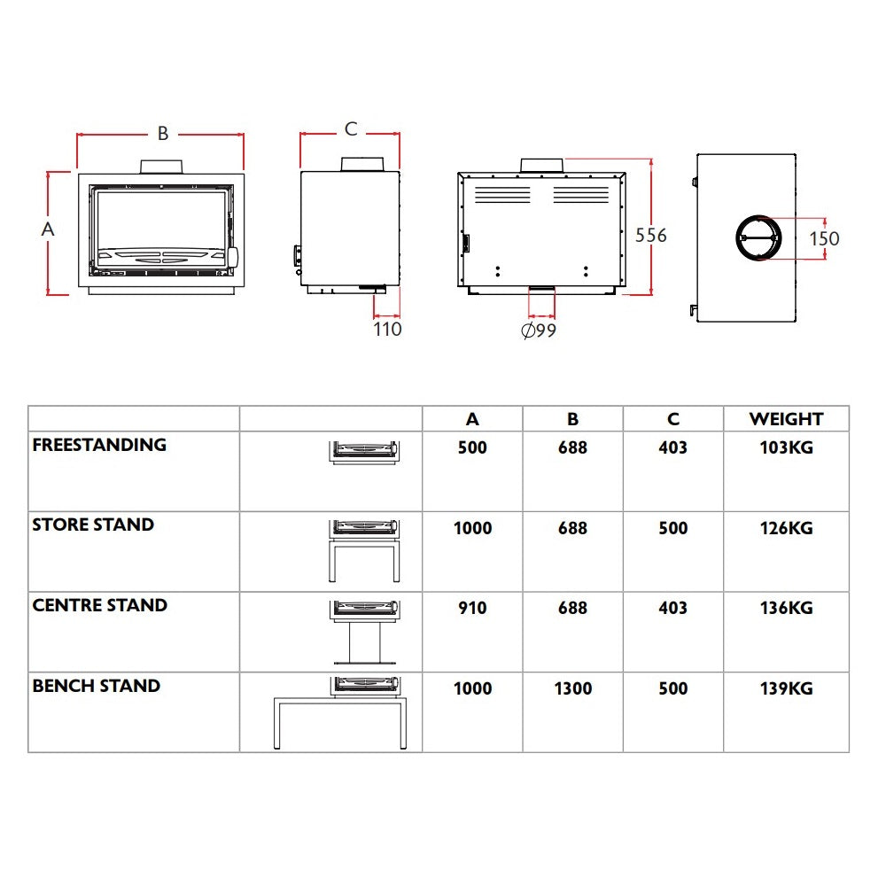 Charnwood Bay 5BX Wood Burning Stove