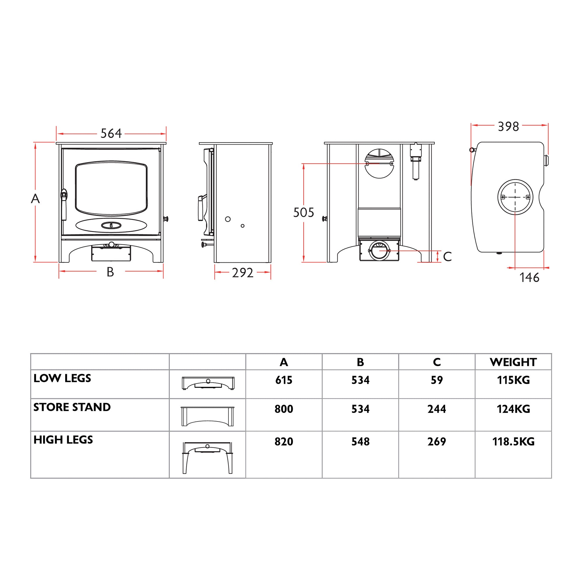 Charnwood C-Seven 7kW Eco Wood Burning Stove - DEFRA Approved