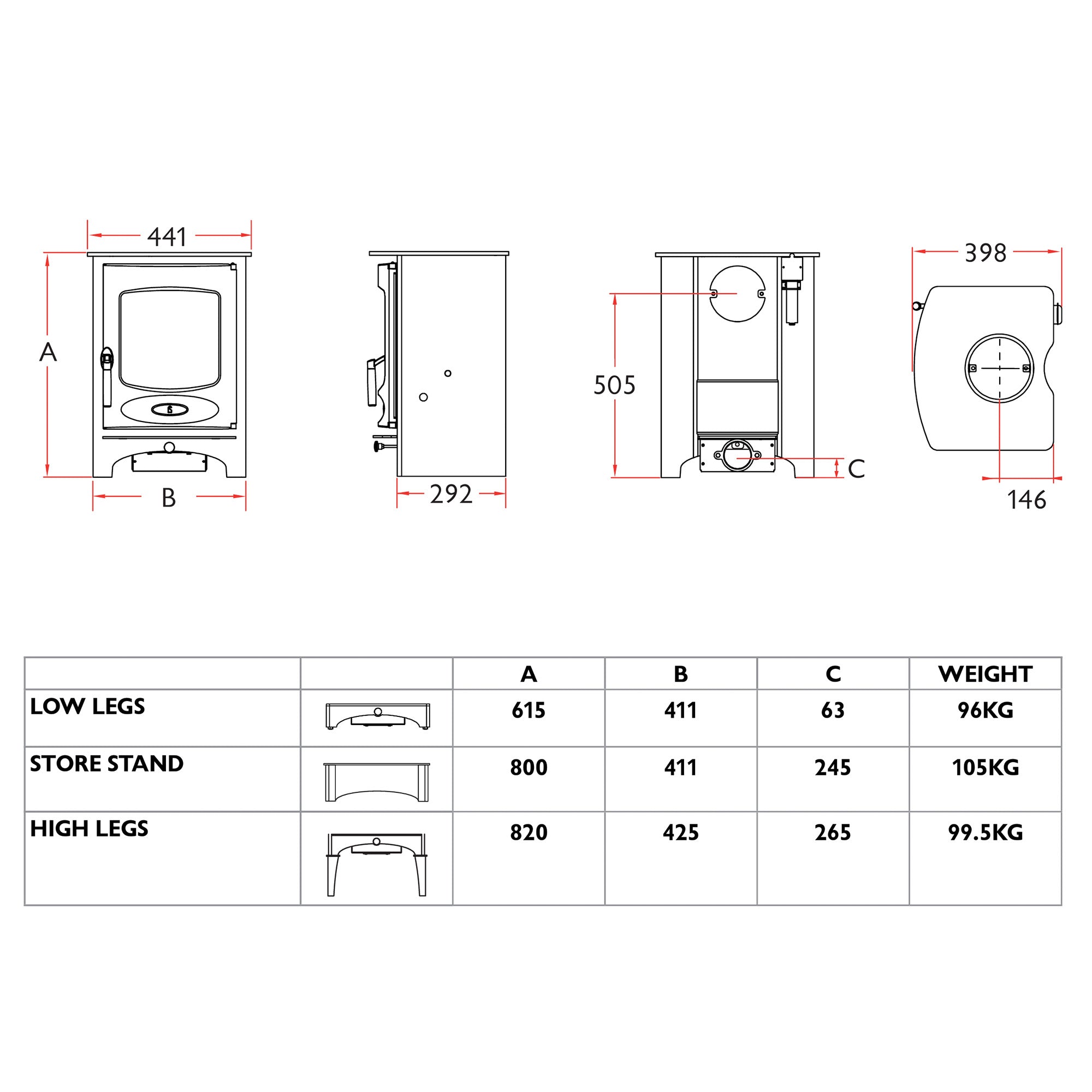 Charnwood C-Six 5.9kW Eco Wood Burning Stove - DEFRA Approved