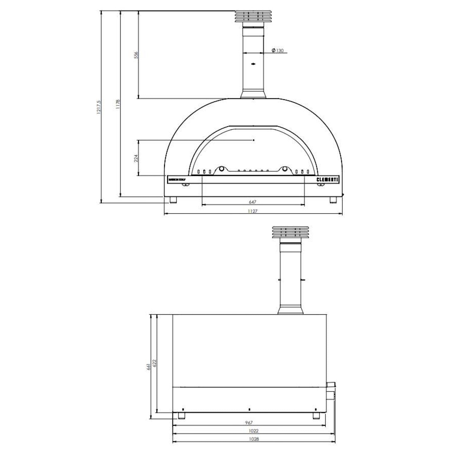 Clementi GOLD Wood Fired Pizza Oven - Large (100x80cm)