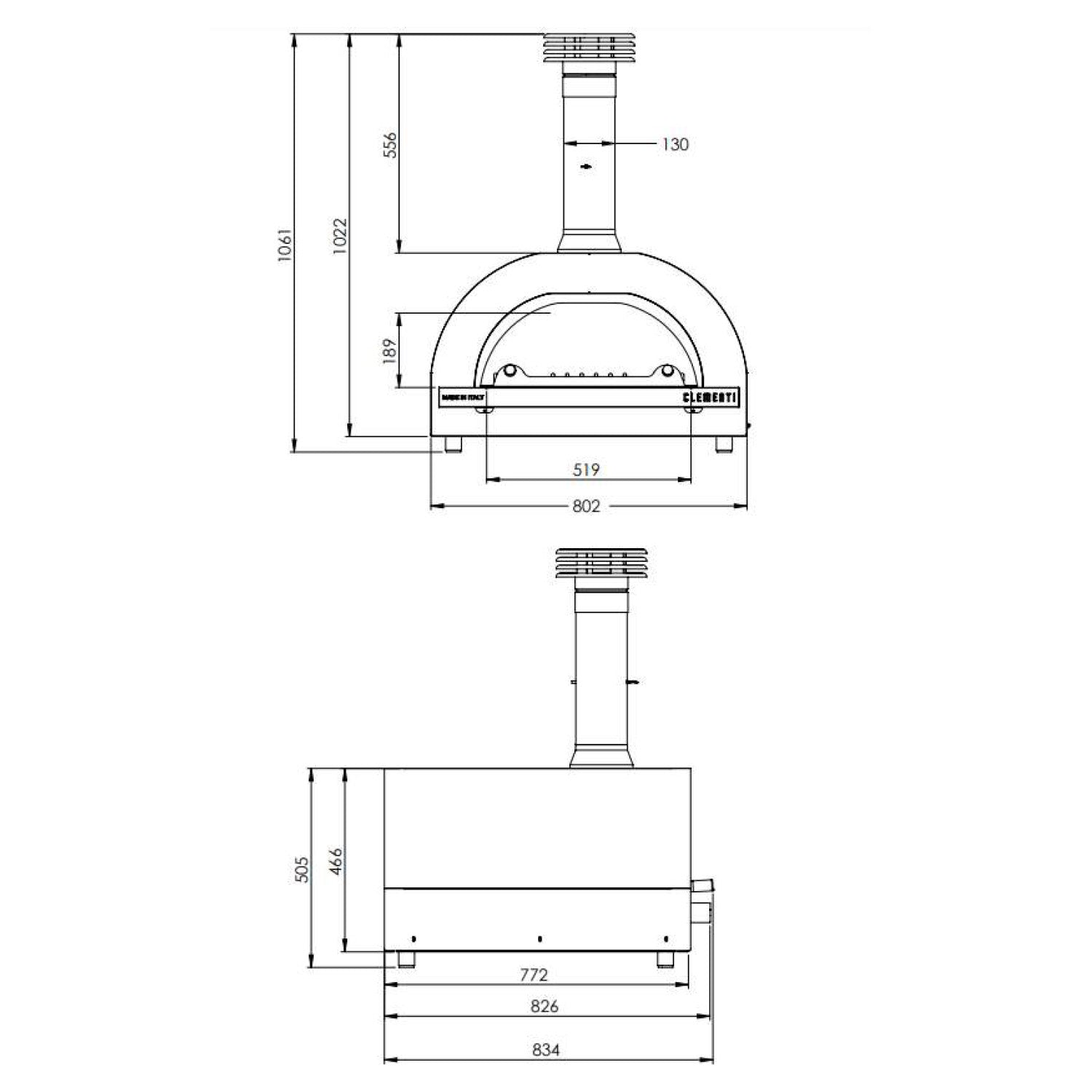 Clementi GOLD Wood Fired Pizza Oven - Small (60x60cm) - Free Tool Set Included