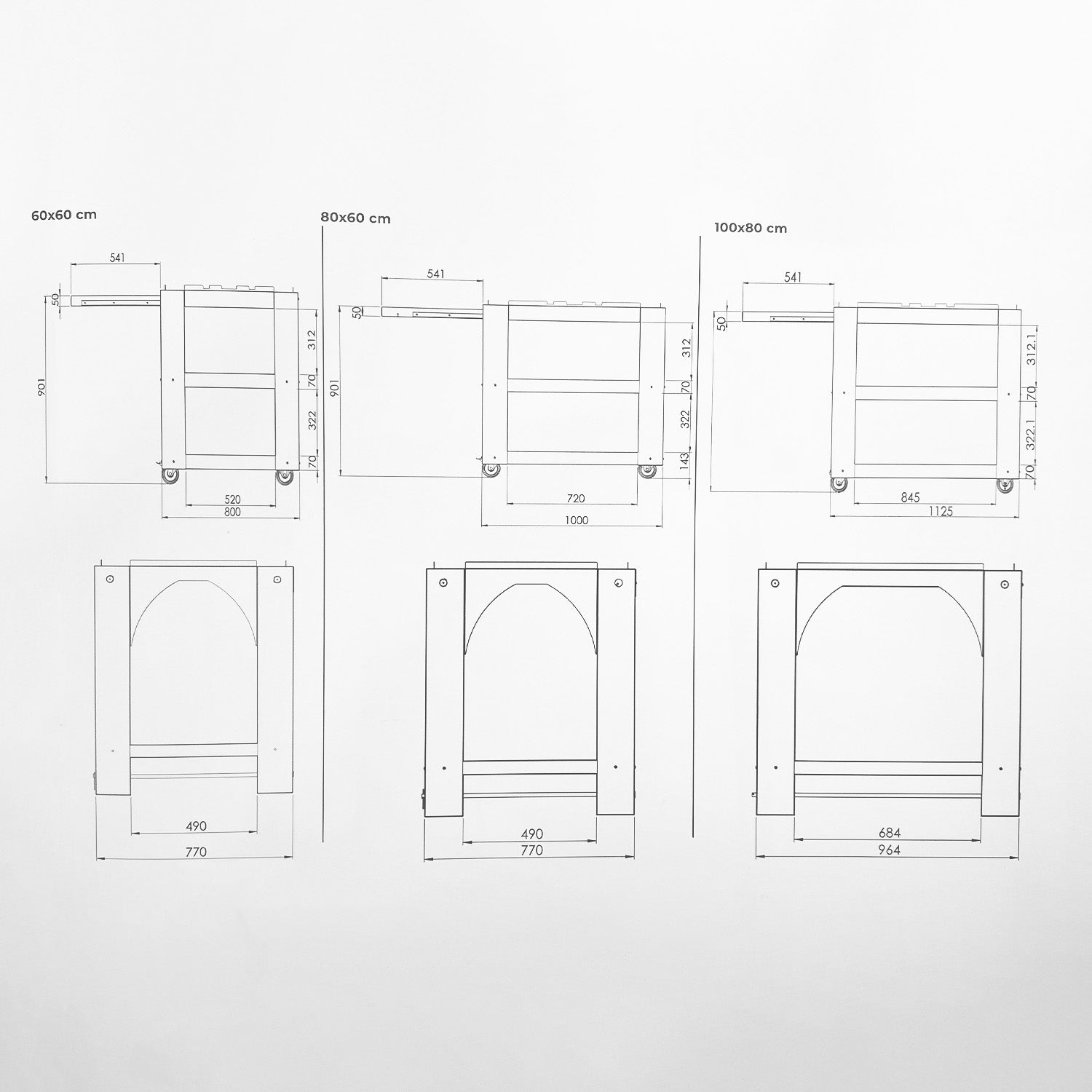 Clementi GOLD Pizza Cart - Small, Medium and Large